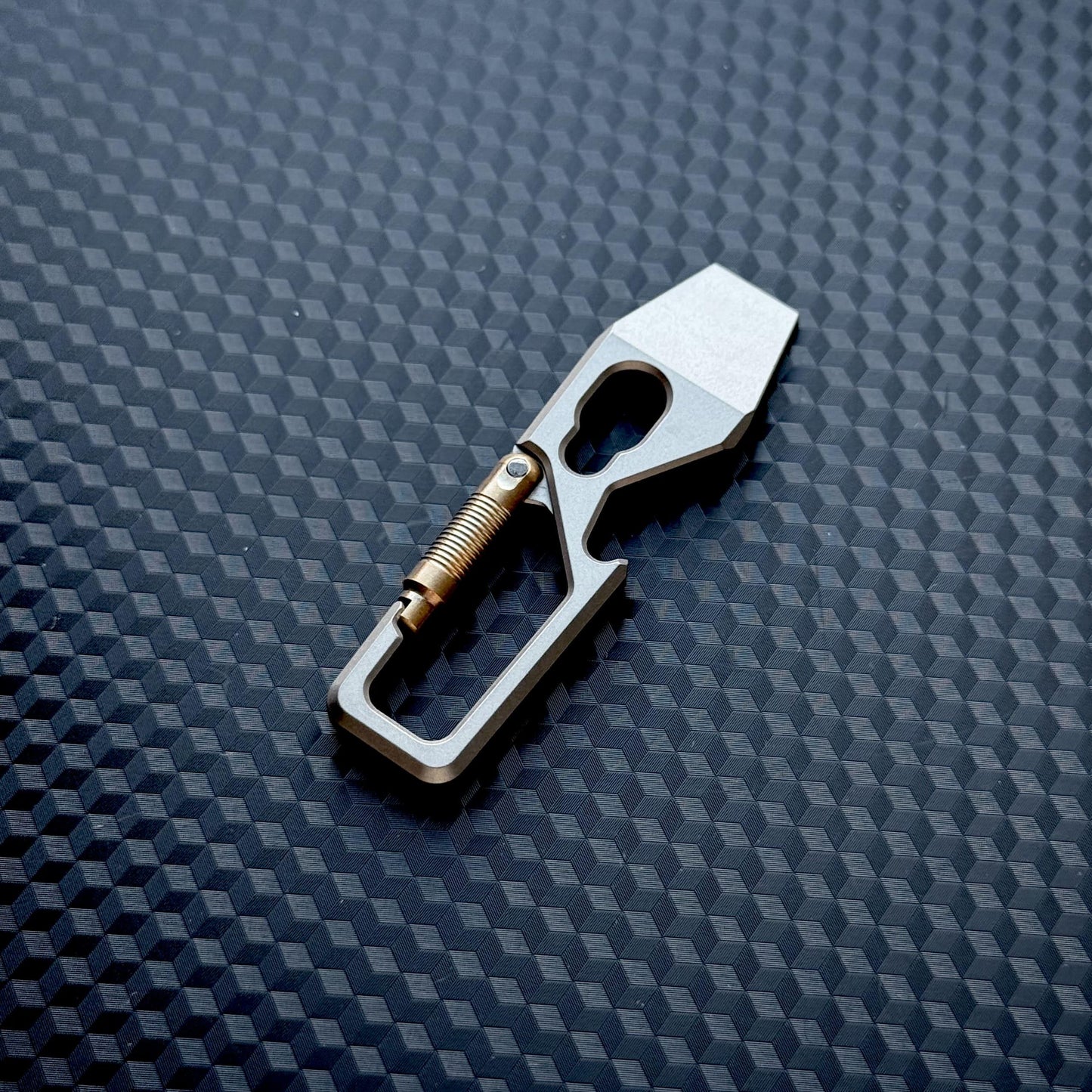 PryBar with Carabiner, Wrench Titanium Mini Pocket Tool, EDC Titanium, bottle opener, Crowbar,Multi tool, Pocket Gear, keychain