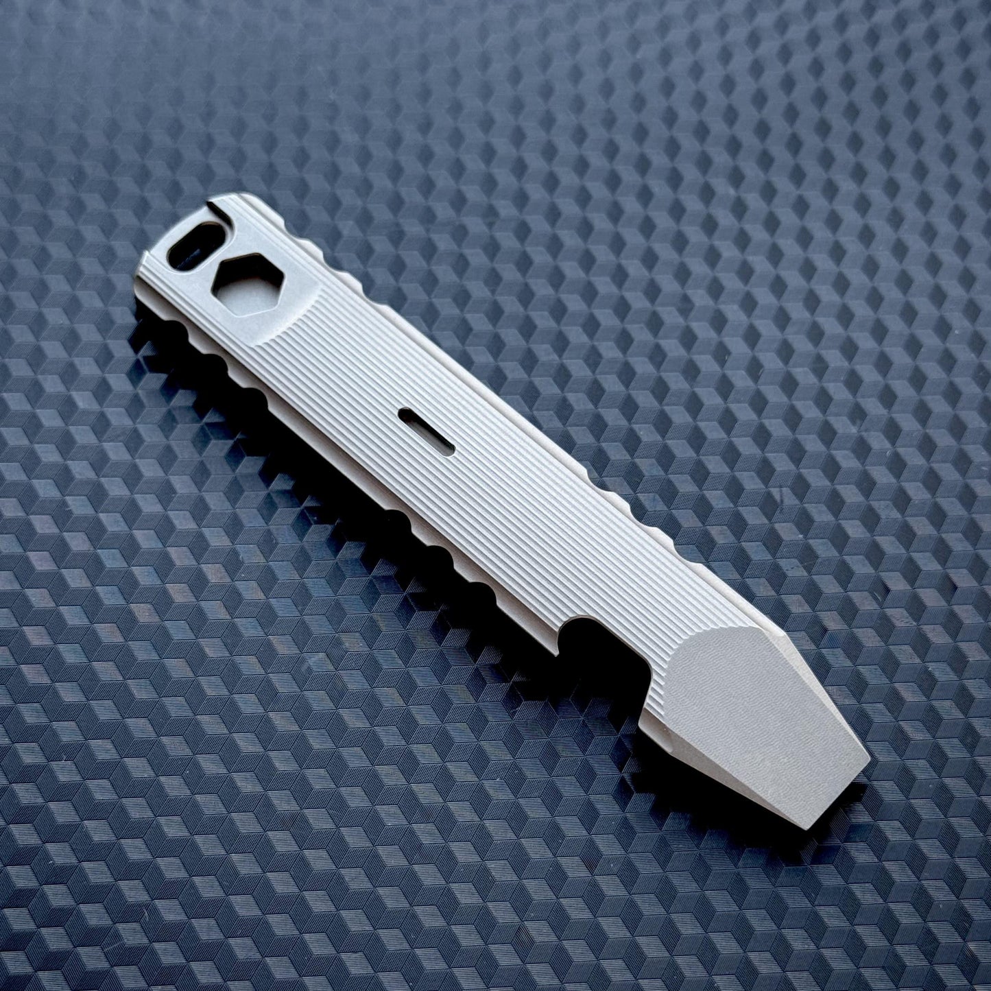 Titanium Prybar with Textured Grip & Paracord Slot, Hex Bit Slot, Pocket Tool, EDC Titanium, Titanium Crowbar,Multi tool Prybar, Pocket Gear