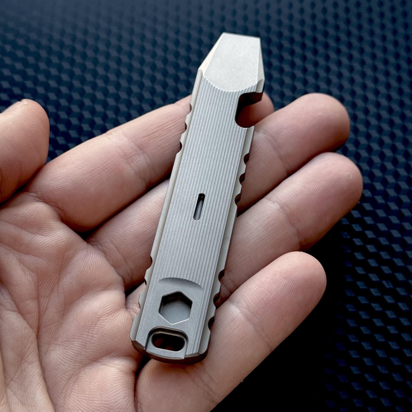 Titanium Prybar with Textured Grip & Paracord Slot, Hex Bit Slot, Pocket Tool, EDC Titanium, Titanium Crowbar,Multi tool Prybar, Pocket Gear