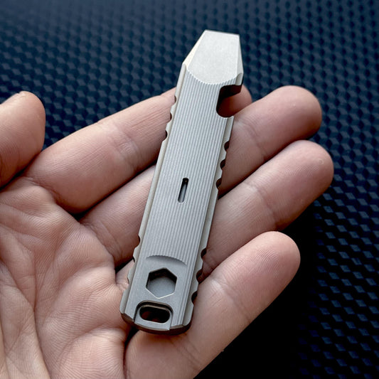 Titanium Prybar with Textured Grip & Paracord Slot, Hex Bit Slot, Pocket Tool, EDC Titanium, Titanium Crowbar,Multi tool Prybar, Pocket Gear