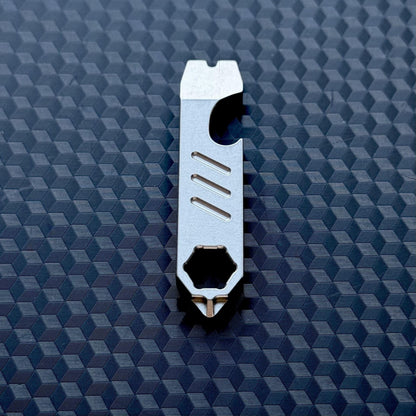 Titanium Mini PryBar with Hex Bit Slot,Screwdriver, Pocket Tool, EDC Titanium, bottle opener, Crowbar,Multi tool, Pocket Gear, keychain