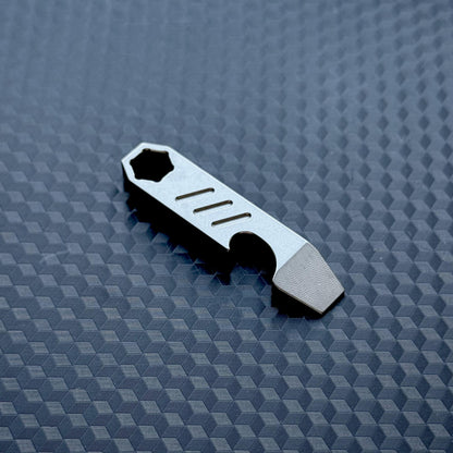 PryBar Titanium Mini with Hex Bit Slot, Pocket Tool, EDC Titanium, bottle opener, Crowbar,Multi tool, Pocket Gear, keychain