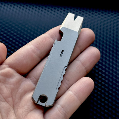 Titanium PryBar Pocket Tool, EDC Titanium, Titanium Crowbar,Multi tool Prybar, Pocket Gear, EDC Pocket
