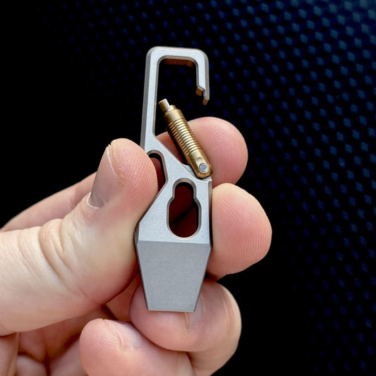 PryBar with Carabiner, Wrench Titanium Mini Pocket Tool, EDC Titanium, bottle opener, Crowbar,Multi tool, Pocket Gear, keychain