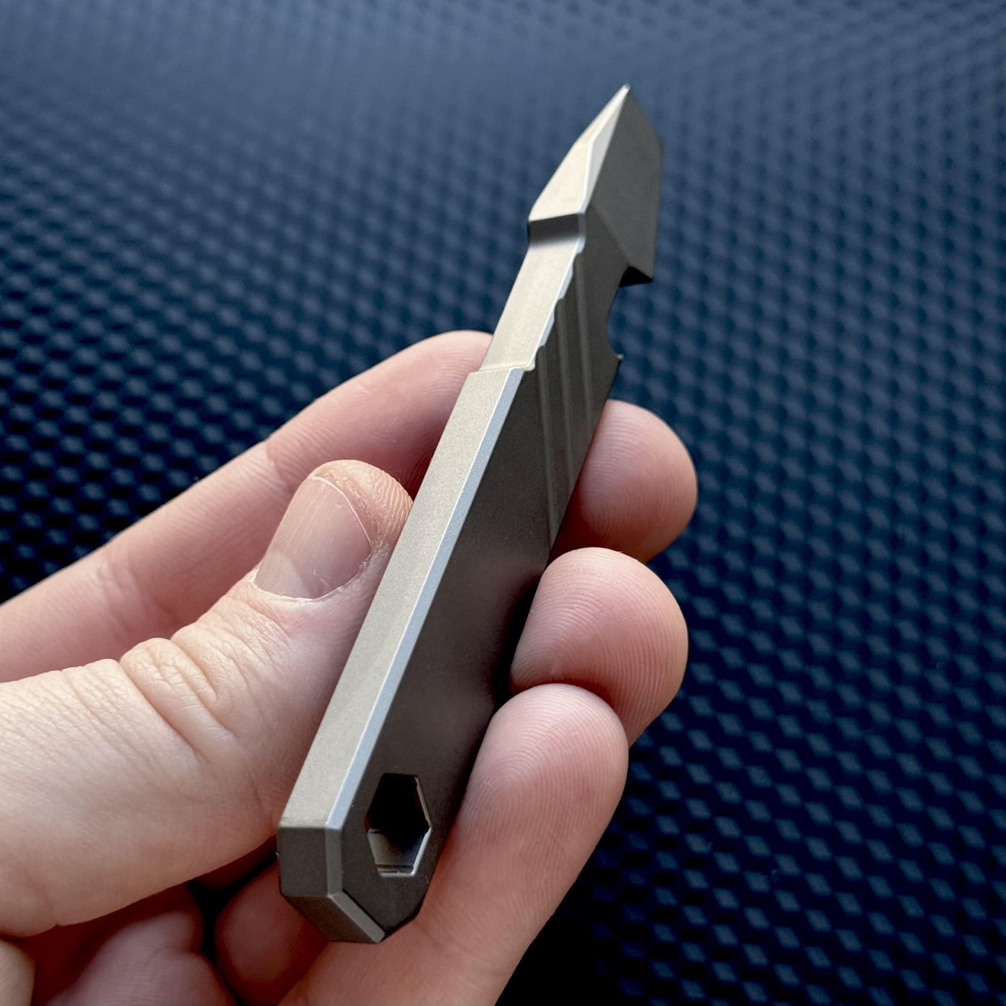 Titanium PryBar with Hex Bit Slot, Pocket Tool, EDC Titanium, Titanium Crowbar,Multi tool Prybar, Pocket Gear, EDC Pocket