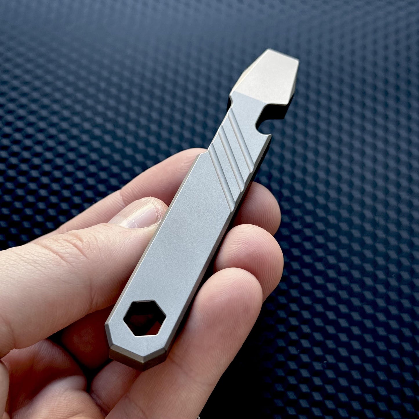 Titanium PryBar with Hex Bit Slot, Pocket Tool, EDC Titanium, Titanium Crowbar,Multi tool Prybar, Pocket Gear, EDC Pocket