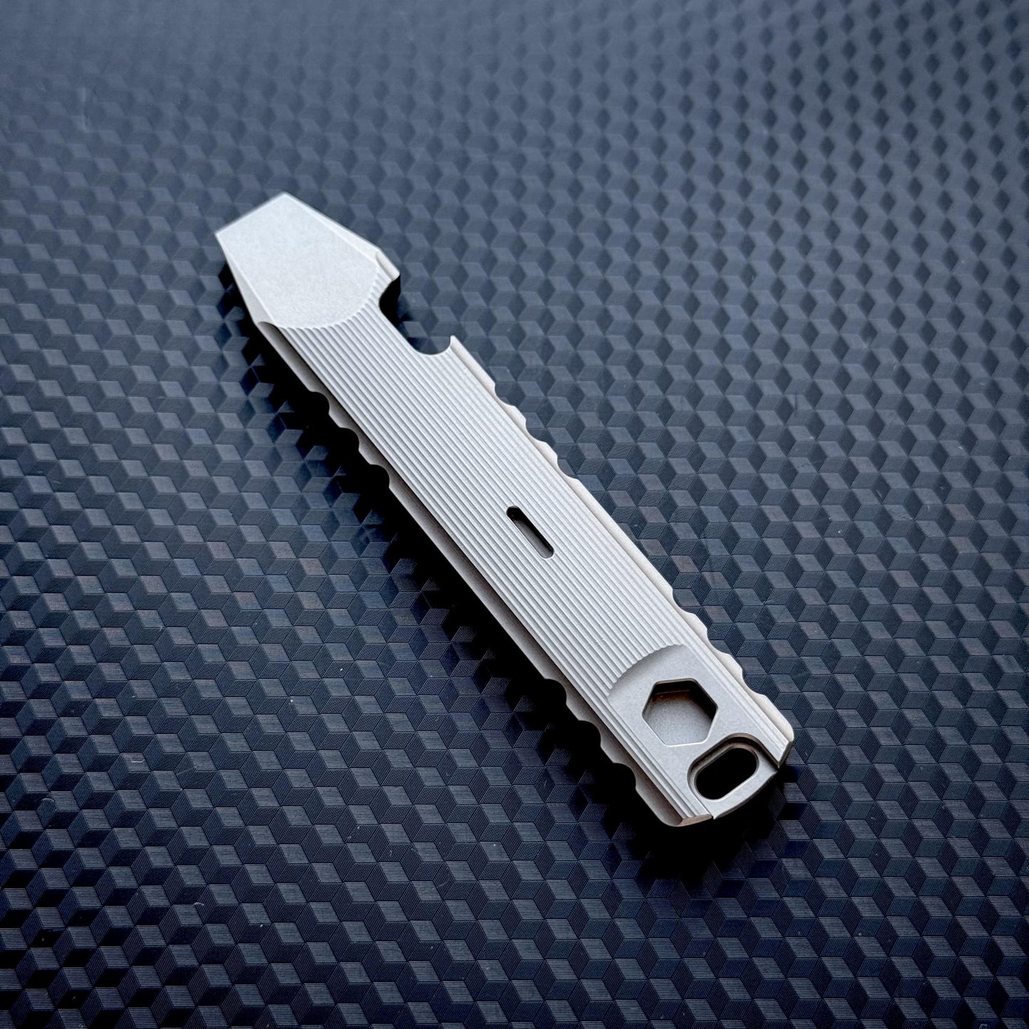 Titanium Prybar with Textured Grip & Paracord Slot, Hex Bit Slot, Pocket Tool, EDC Titanium, Titanium Crowbar,Multi tool Prybar, Pocket Gear