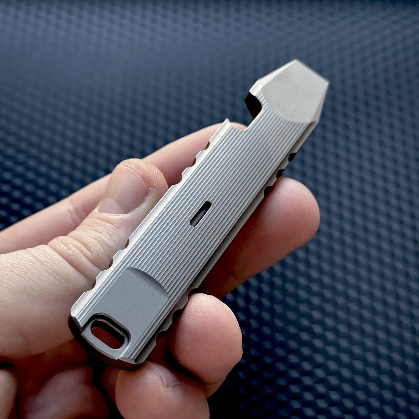 Titanium Prybar with Textured Grip & Paracord Slot, Hex Bit Slot, Pocket Tool, EDC Titanium, Titanium Crowbar,Multi tool Prybar, Pocket Gear