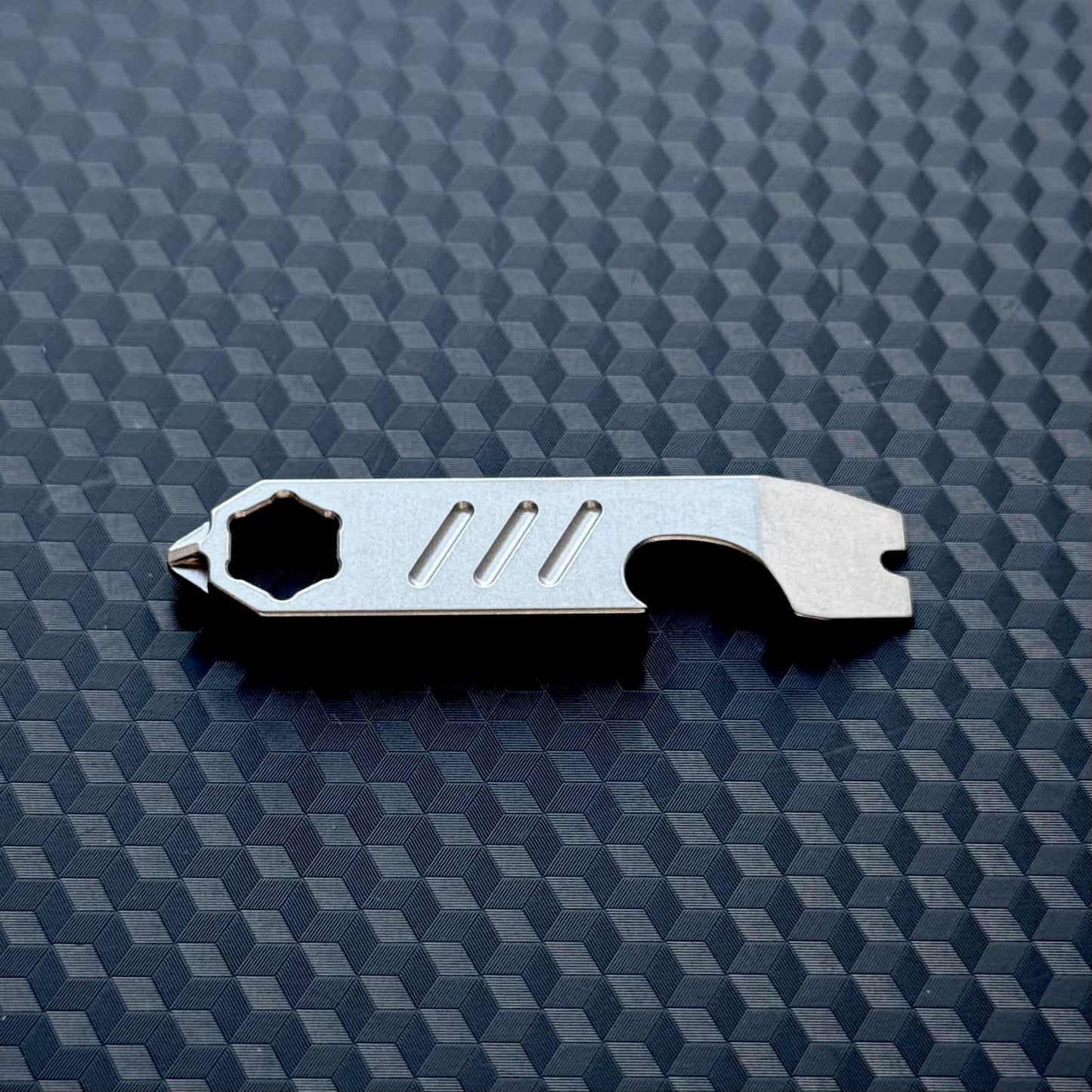 Titanium Mini PryBar with Hex Bit Slot,Screwdriver, Pocket Tool, EDC Titanium, bottle opener, Crowbar,Multi tool, Pocket Gear, keychain