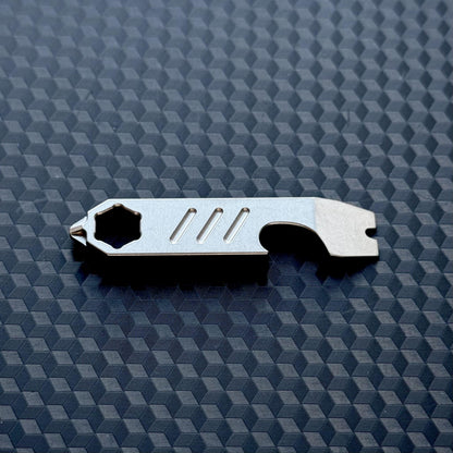 Titanium Mini PryBar with Hex Bit Slot,Screwdriver, Pocket Tool, EDC Titanium, bottle opener, Crowbar,Multi tool, Pocket Gear, keychain
