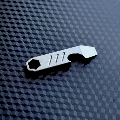 PryBar Titanium Mini with Hex Bit Slot, Pocket Tool, EDC Titanium, bottle opener, Crowbar,Multi tool, Pocket Gear, keychain
