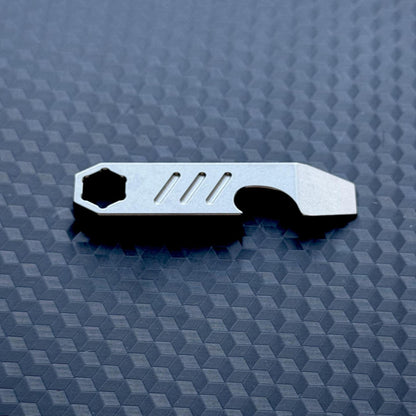 PryBar Titanium Mini with Hex Bit Slot, Pocket Tool, EDC Titanium, bottle opener, Crowbar,Multi tool, Pocket Gear, keychain