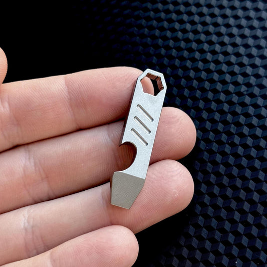 PryBar Titanium Mini with Hex Bit Slot, Pocket Tool, EDC Titanium, bottle opener, Crowbar,Multi tool, Pocket Gear, keychain