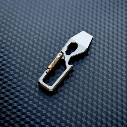 PryBar with Carabiner, Wrench Titanium Mini Pocket Tool, EDC Titanium, bottle opener, Crowbar,Multi tool, Pocket Gear, keychain