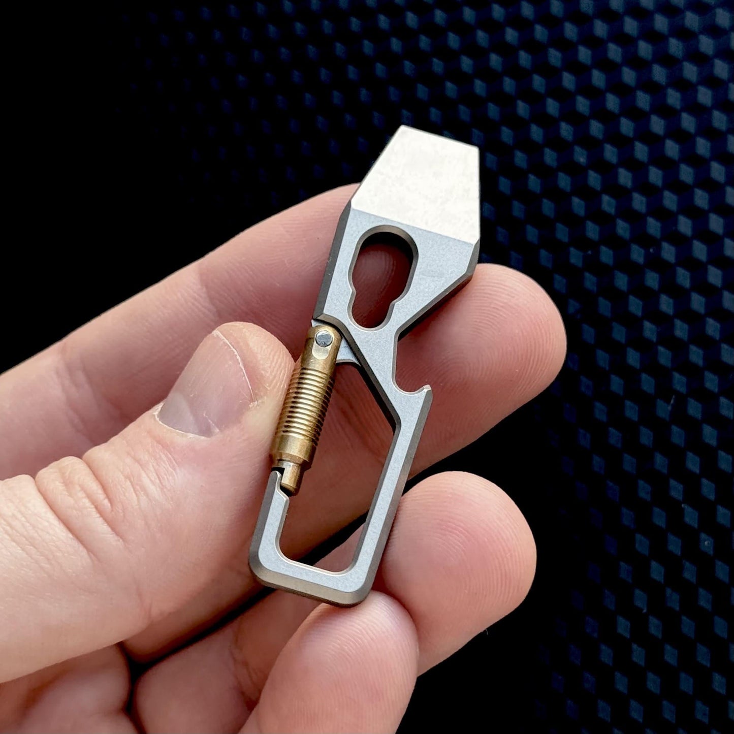 PryBar with Carabiner, Wrench Titanium Mini Pocket Tool, EDC Titanium, bottle opener, Crowbar,Multi tool, Pocket Gear, keychain