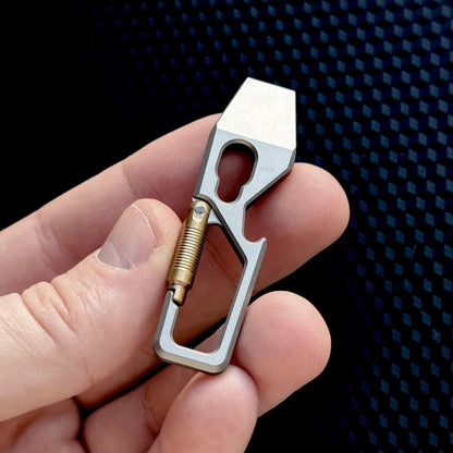 PryBar with Carabiner, Wrench Titanium Mini Pocket Tool, EDC Titanium, bottle opener, Crowbar,Multi tool, Pocket Gear, keychain