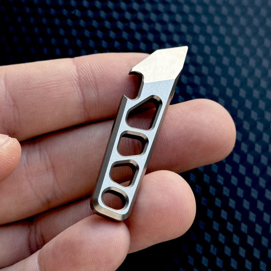 PryBar Bottle Opener Titanium Mini Pocket Tool, EDC Titanium, Box Cutter, Crowbar,Multi tool, Pocket Gear, Keychain