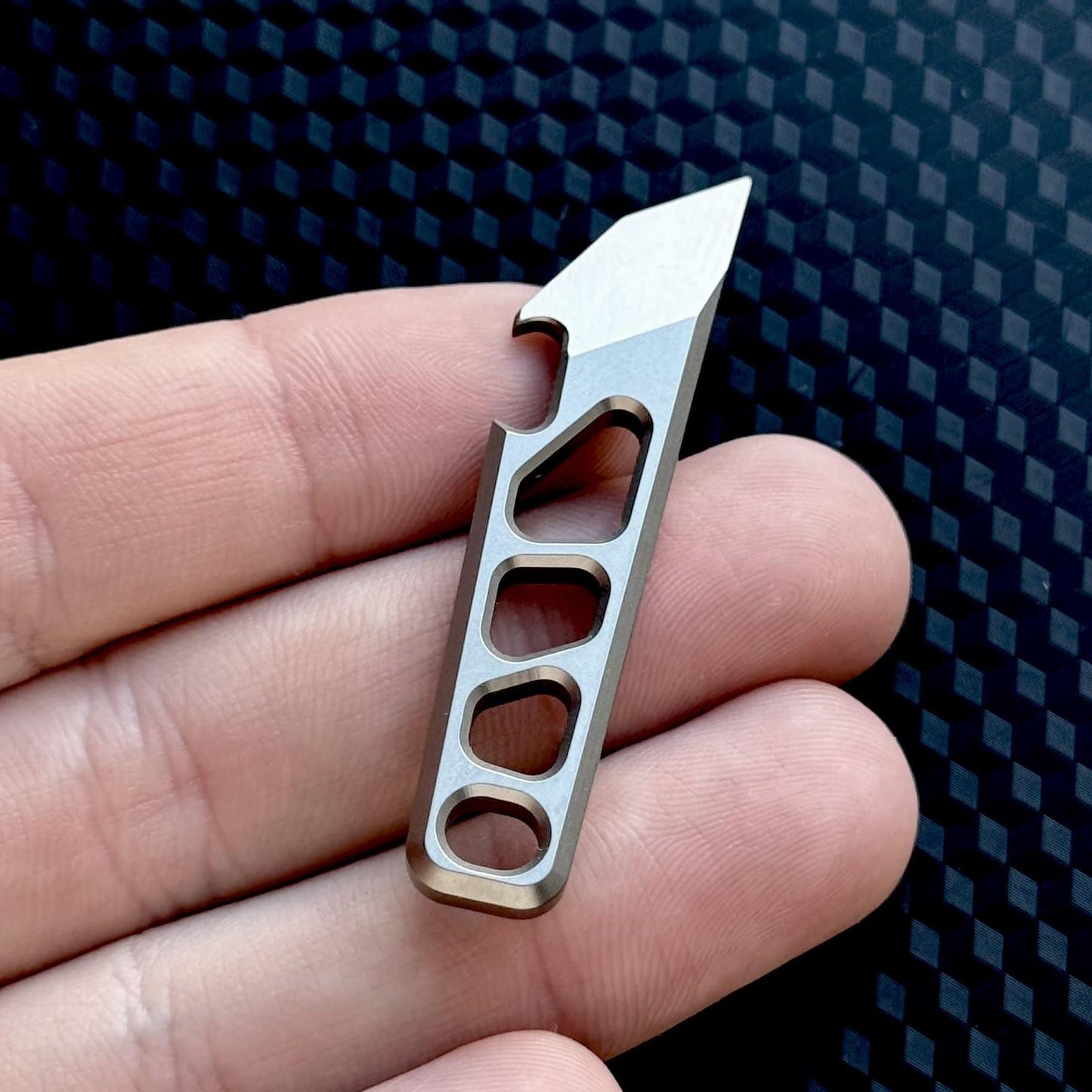 PryBar Bottle Opener Titanium Mini Pocket Tool, EDC Titanium, Box Cutter, Crowbar,Multi tool, Pocket Gear, Keychain