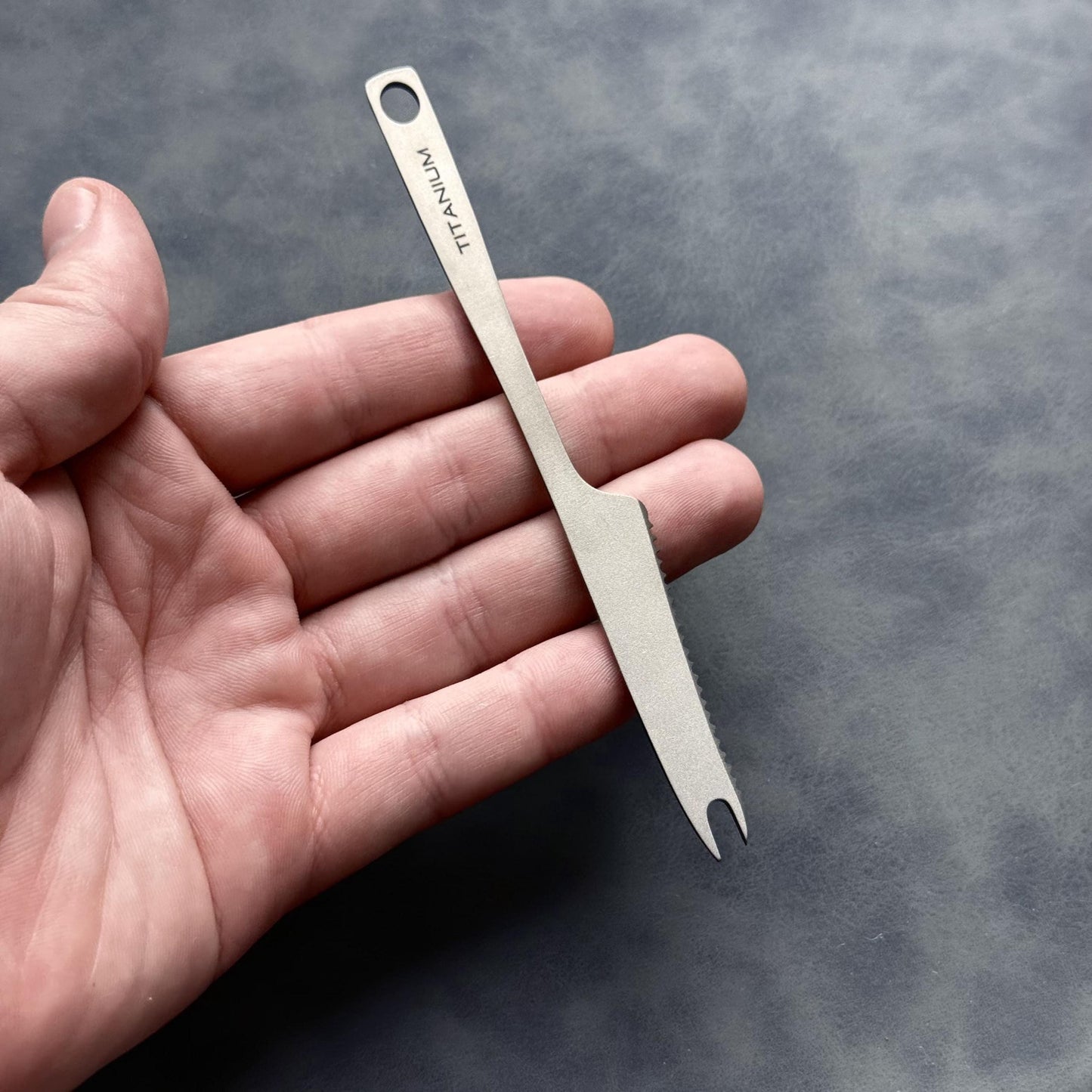 Mini Titanium Knife Fork Combo – Ultralight 2-in-1 Camping Utensil, Compact Travel Tool, Reusable Tableware, EDC Gift for Him or Her
