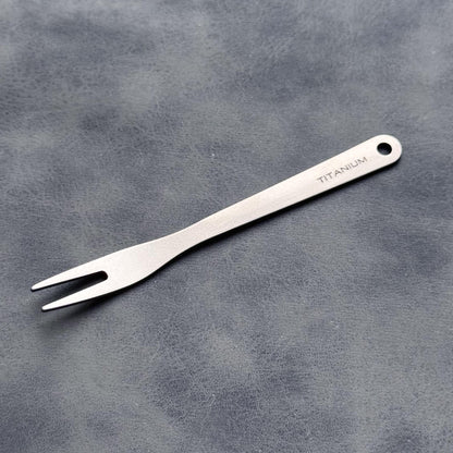 Titanium Mini Fork: Ultralight Travel Utensil, Camping Tool