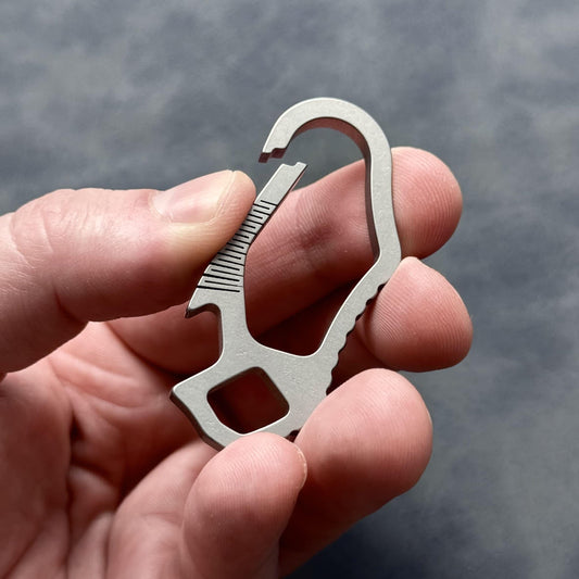 Carabiner Keychain Titanium Ring ,EDC Key Holder for Everyday Carry, Outdoor Travel & Gift, bottle opener,Multi tool, Pocket Gear,