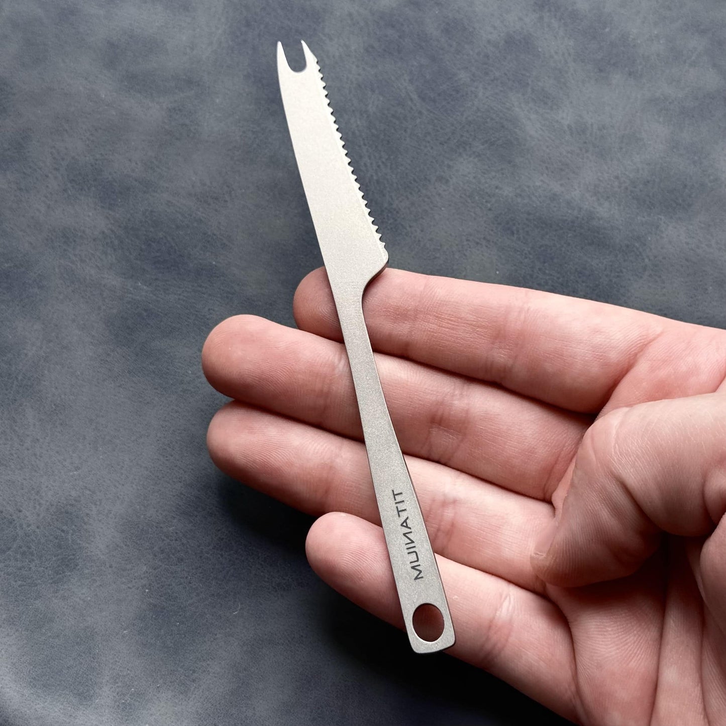 Mini Titanium Knife Fork Combo – Ultralight 2-in-1 Camping Utensil, Compact Travel Tool, Reusable Tableware, EDC Gift for Him or Her