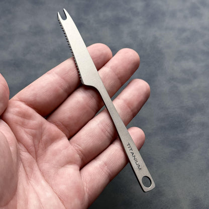Mini Titanium Knife Fork Combo – Ultralight 2-in-1 Camping Utensil, Compact Travel Tool, Reusable Tableware, EDC Gift for Him or Her