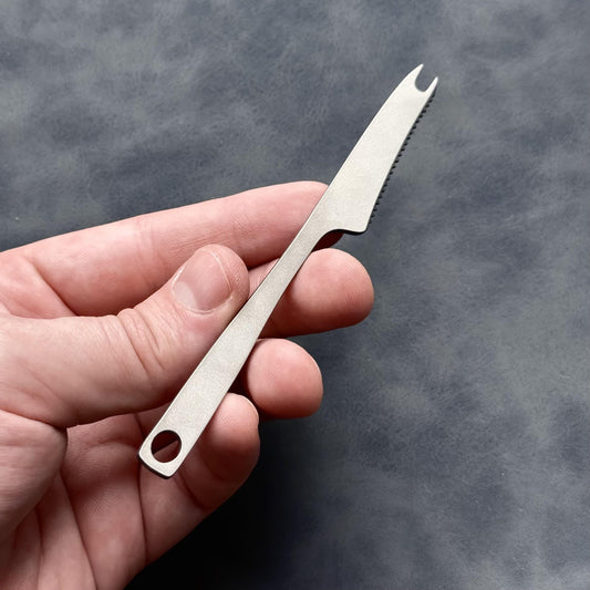 Mini Titanium Knife Fork Combo – Ultralight 2-in-1 Camping Utensil, Compact Travel Tool, Reusable Tableware, EDC Gift for Him or Her