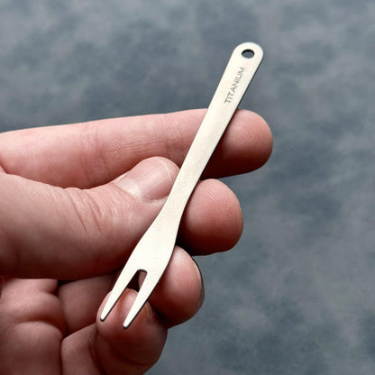 Titanium Mini Fork: Ultralight Travel Utensil, Camping Tool