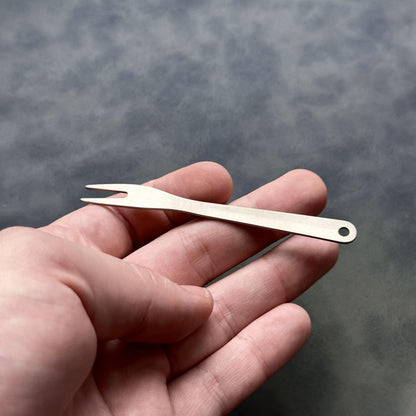 Titanium Mini Fork: Ultralight Travel Utensil, Camping Tool