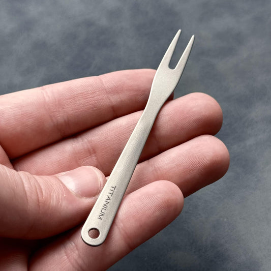 Titanium Mini Fork: Ultralight Travel Utensil, Camping Tool