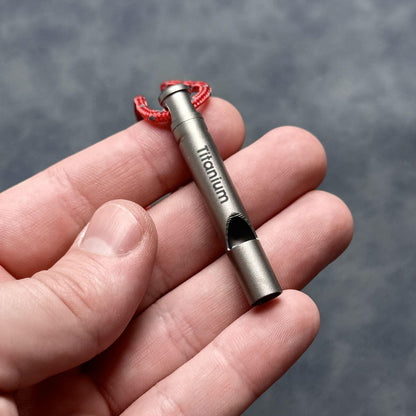 Whistle Titanium Necklace,Pocket Tool,EDC Titanium,Coach Pocket Gear,Portable,Ultra-Light Whistle for Outdoor, Hiking, Camping,EDC Gift
